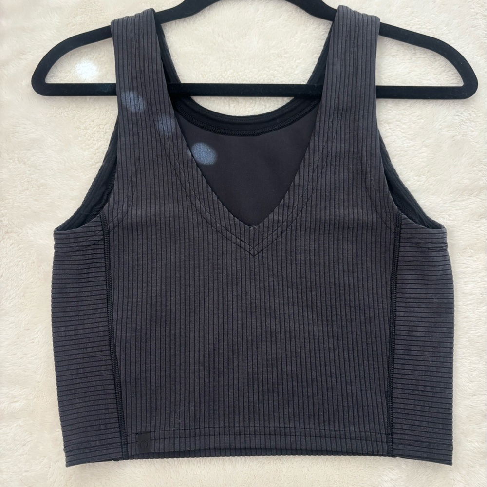 Lululemon Athletica Charcoal Ribbed Tank Top